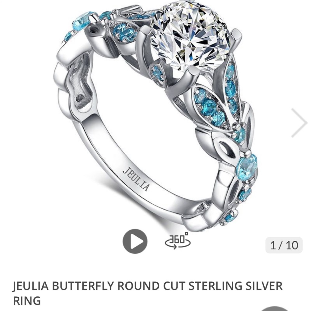 Jeulia butterfly round cut in sterling silver